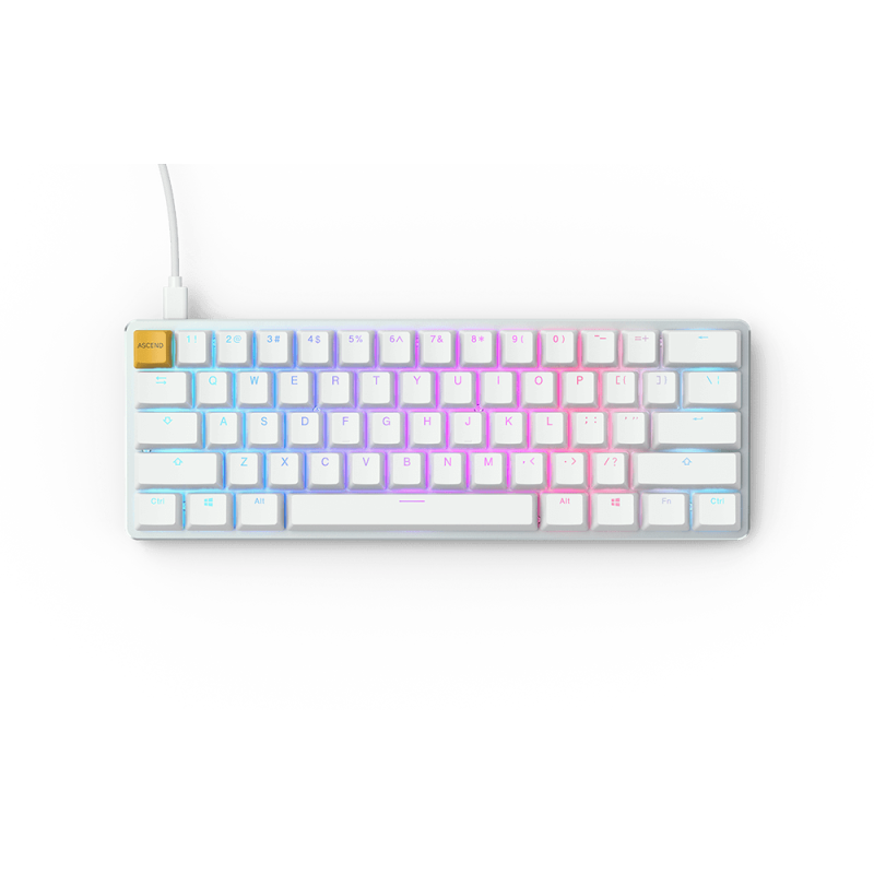 Glorious GMMK Modular Mechanical keyboard Compact (White Ice) - Gateron Brown Switch